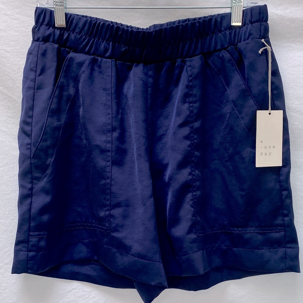 A New Day Women's Satin Blue Shorts